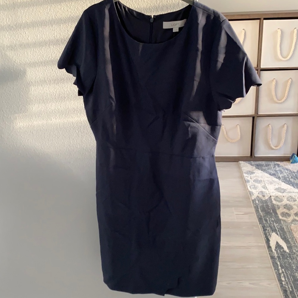 Loft Scallop-Detail Dress